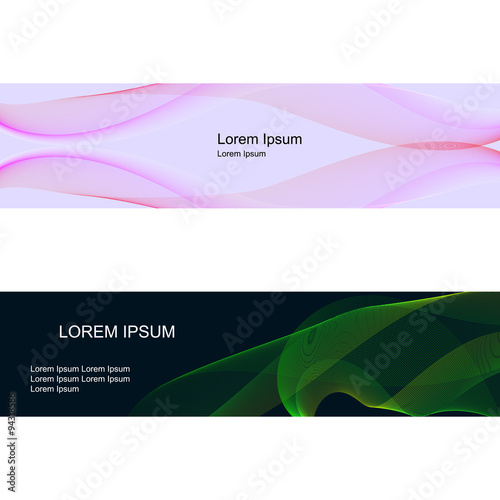 Two banners with web of thin lines. some waves of thin lines on banners for your design
