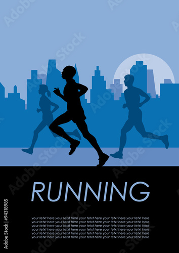 Vector poster runners in the city