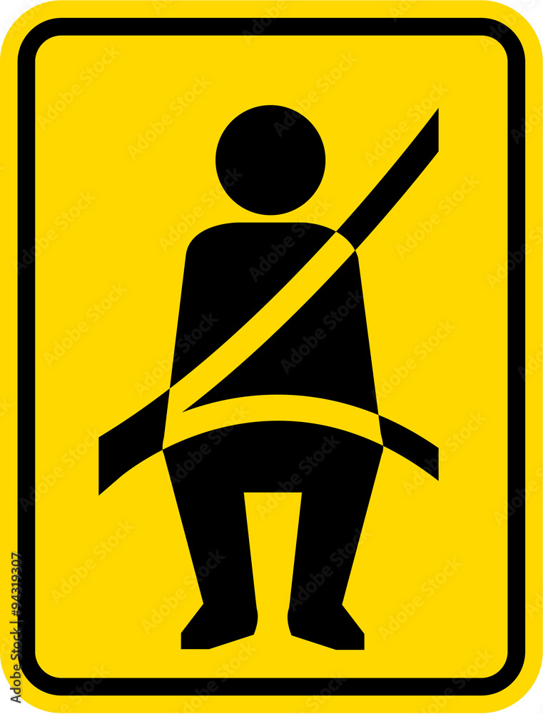 Seat belt Reminder Icon Sign Vector Stock Vector | Adobe Stock