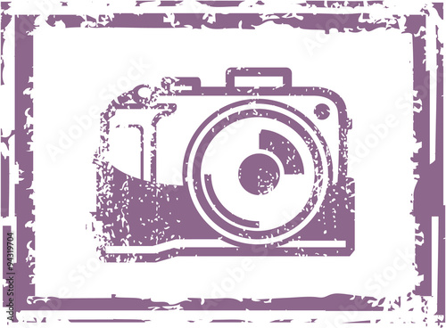 Grunge Photo Camera Stamp Vector