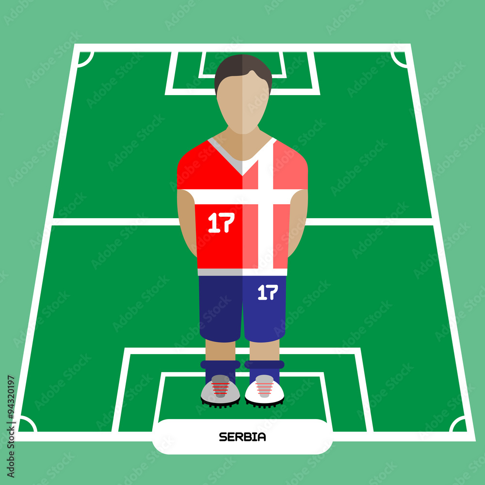 Fototapeta premium Computer game Serbia Soccer Football club player