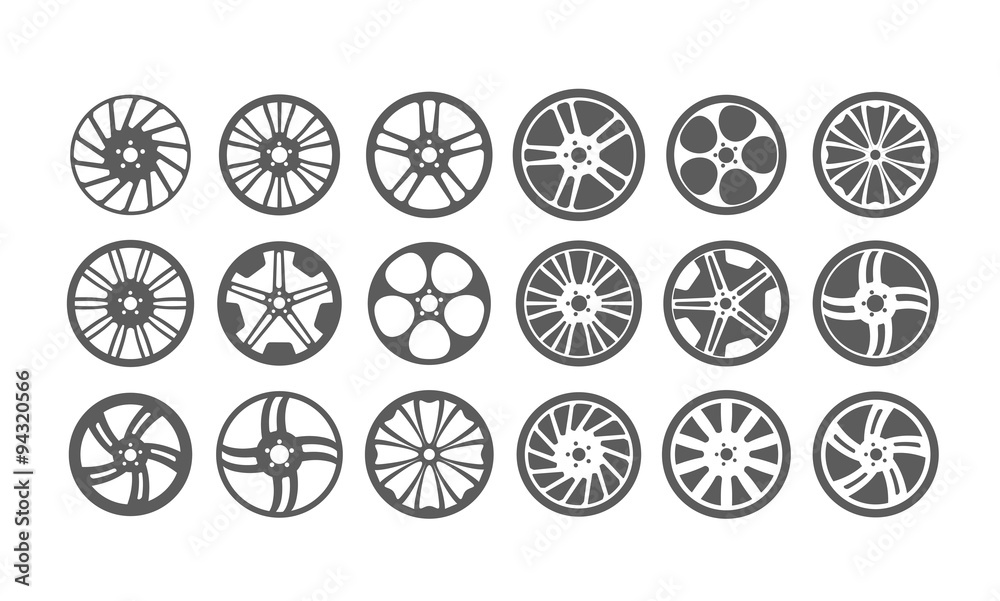 icon car wheel silhouette