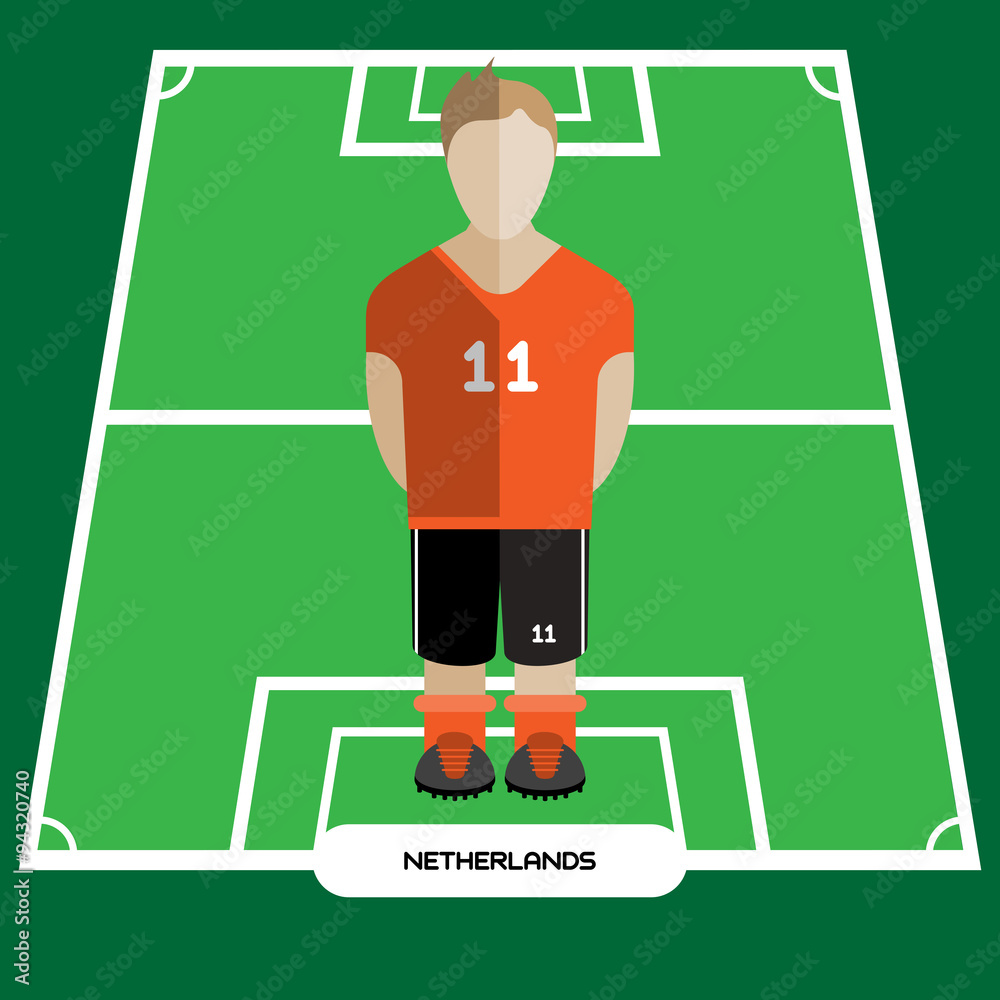 Fototapeta premium Computer game Netherlands Football club player