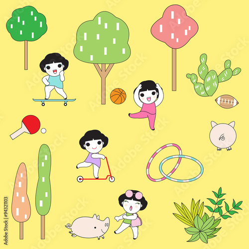 Relax Character Icon illustration