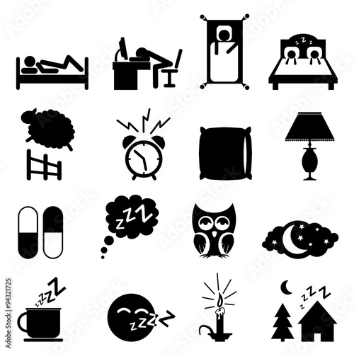 Sleeping icons set