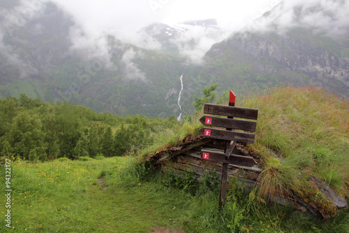 Homlongsetra farm, Geiranger, Norway photo