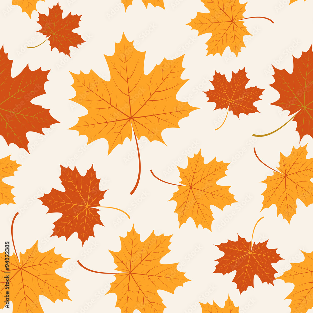 Vector seamless with autumn maple leaves Vector seamless with autumn maple leaves