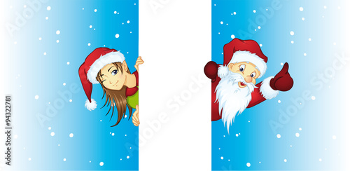 Weihnachtselfe und Santa Claus 