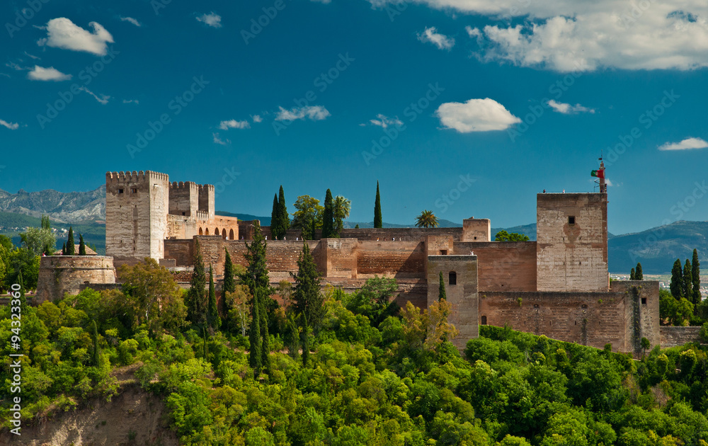 The famous Alhambra in Granada, Spain