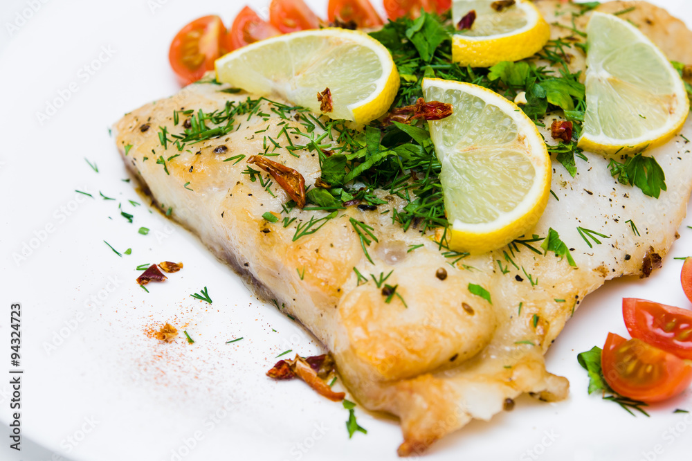 grilled fish with vegetables and cream sauce grilled fish with vegetables and cream sauce