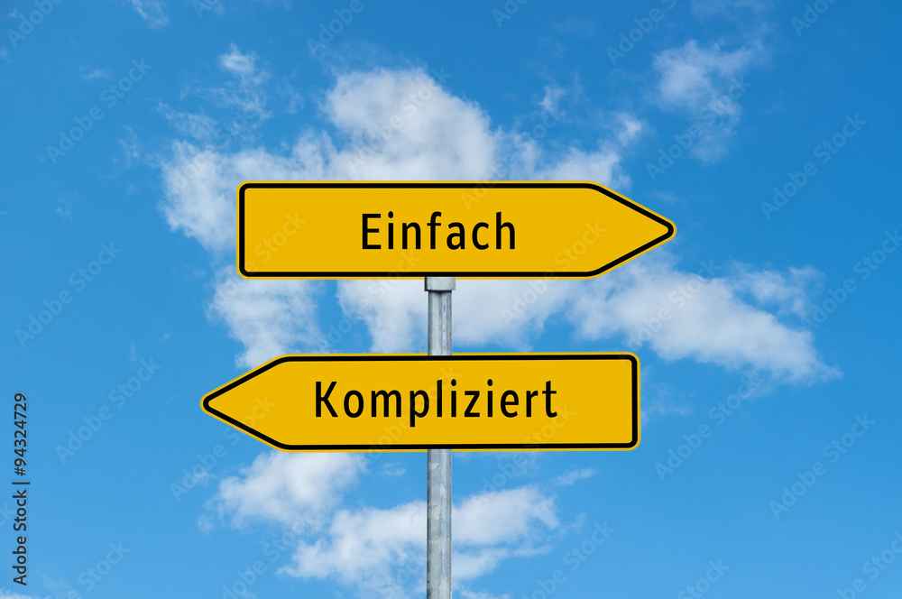 Umleitungsschild Einfach/Kompliziert Umleitungsschild Einfach/Kompliziert