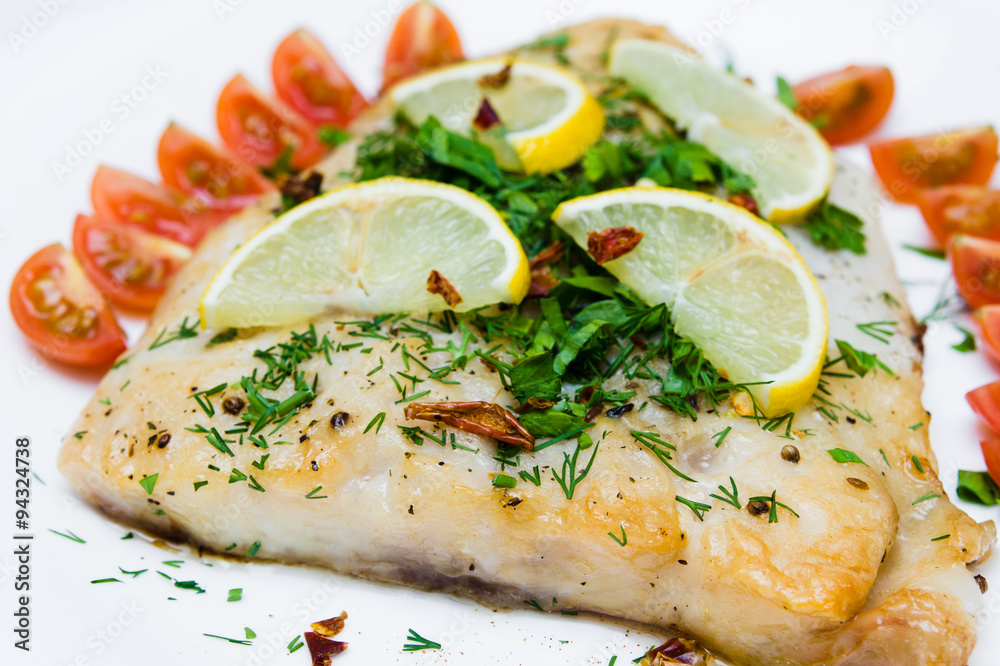 grilled fish with vegetables and cream sauce grilled fish with vegetables and cream sauce