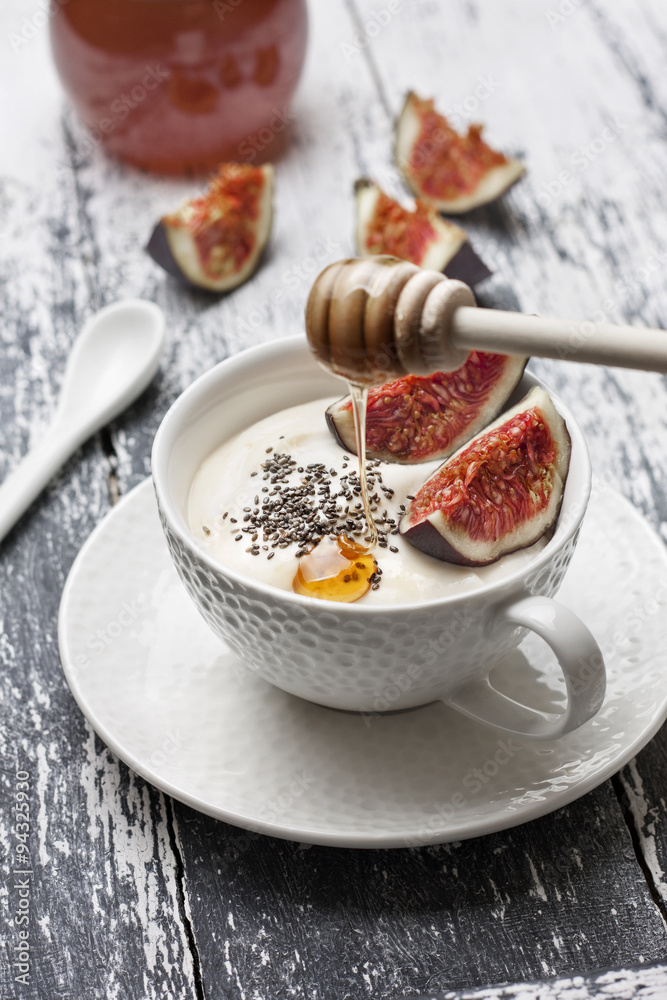 yogurt with pieces of fig yogurt with pieces of fig