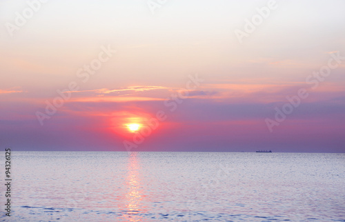 Beautiful sunrise on sea background