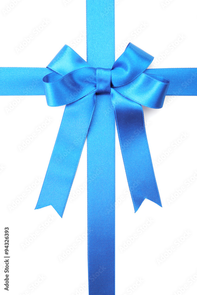 Dark blue ribbon bow isolated on white Dark blue ribbon bow isolated on white