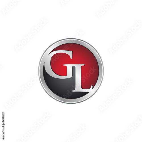 GL initial circle logo red