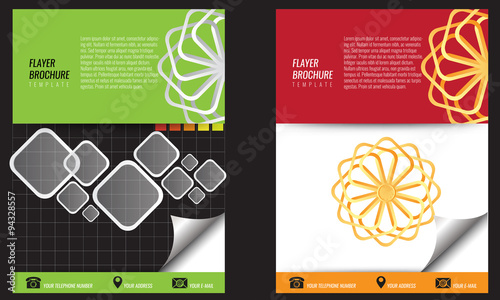 Vector empty bi-fold flayer brochure design print template
