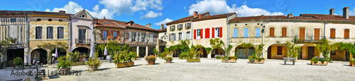 Royal square of Labastide d Armagnac panorama