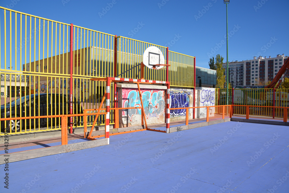 Naklejka premium cancha de fútbol sala al aire libre