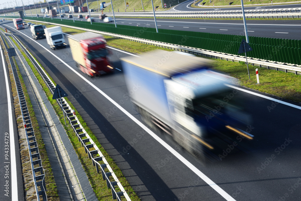 Naklejka premium Four lane controlled-access highway in Poland