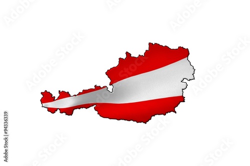 Österreich Fahnen Umriss,