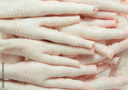 Raw chicken feet
