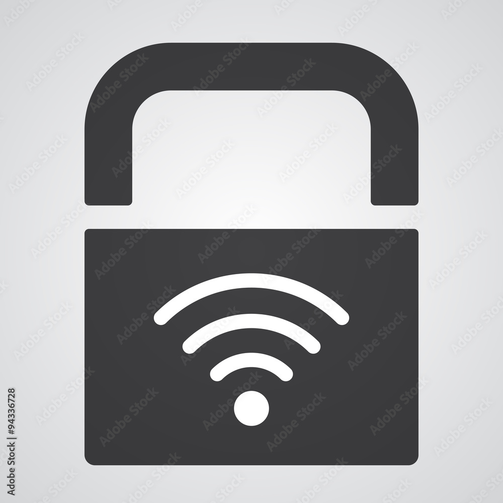 White Wireless icon on black pad lock White Wireless icon on black pad lock