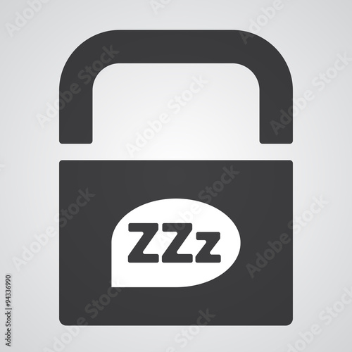 White Sleep icon on black pad lock