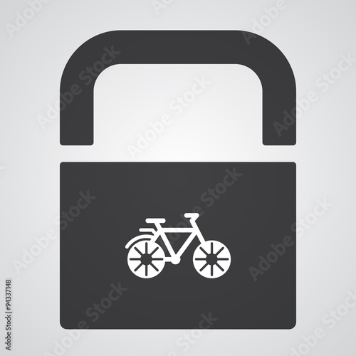 White Bicycle icon on black pad lock