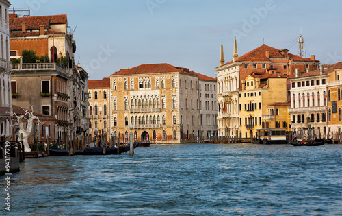 Venice, houses on piles built lengthways the Grand Canal