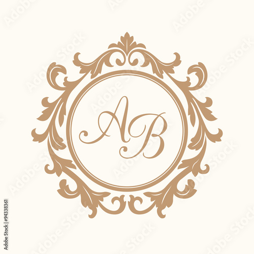 Vintage monogram template