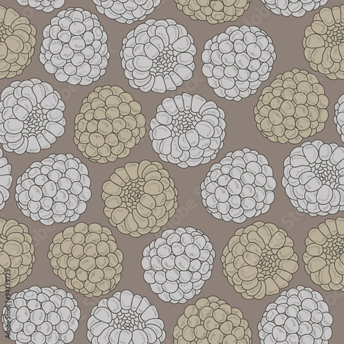 Raspberries  seamless pattern. Vector illustration