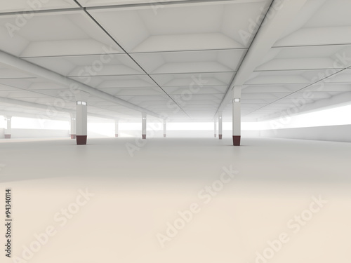  Empty parking area 3D rendering