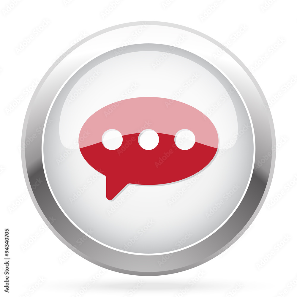 Red Comment icon on chrome web button Red Comment icon on chrome web button