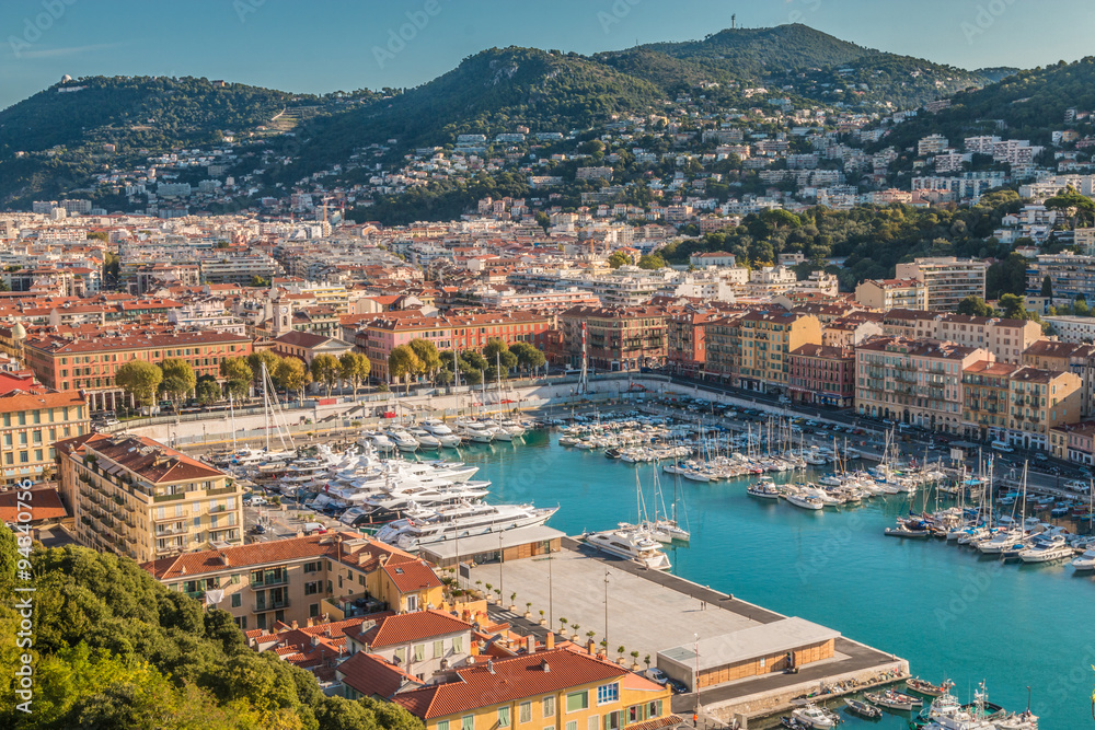 View of Nice Harbour in Southern France