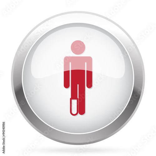 Red Foot icon on chrome web button