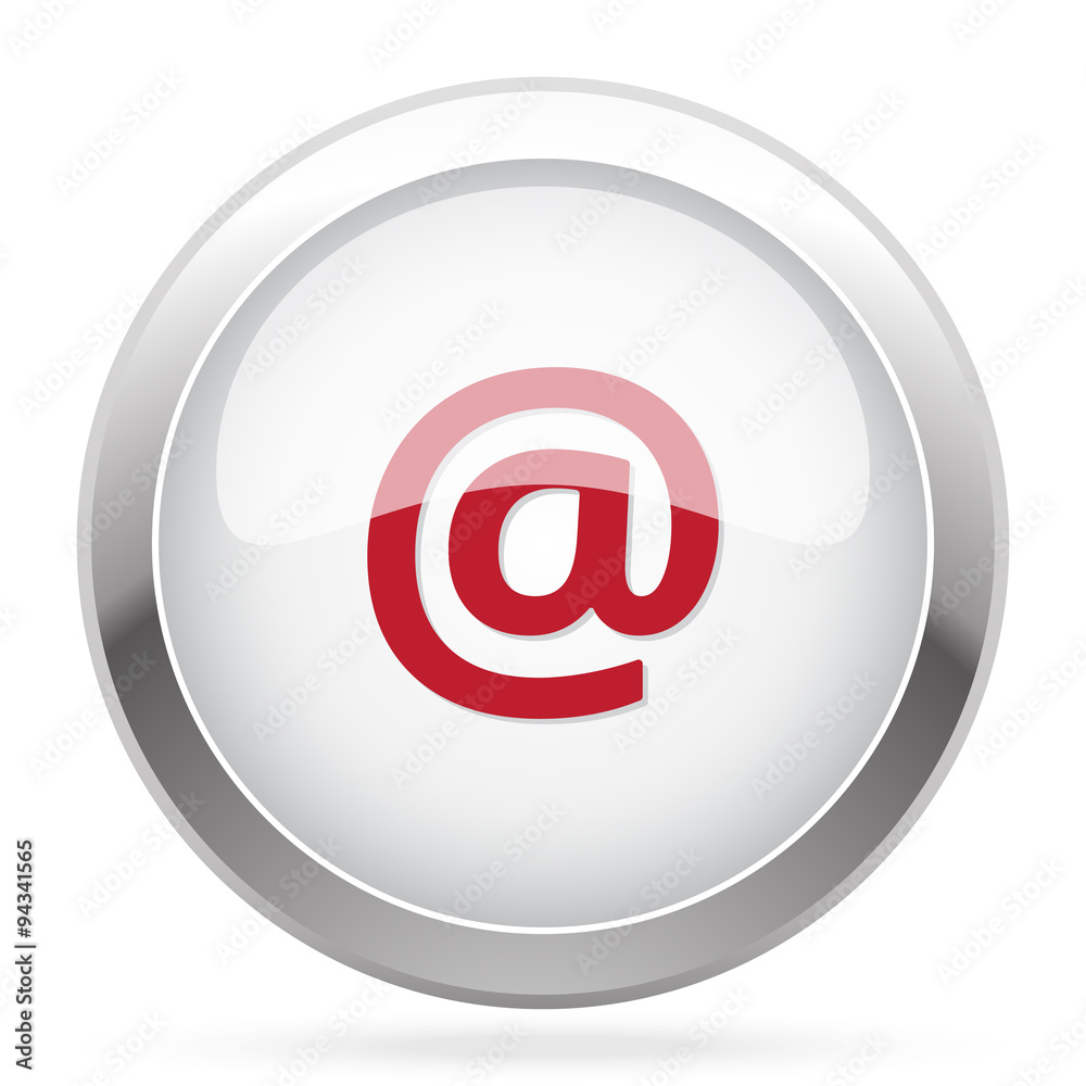 Red E-Mail icon on chrome web button Red E-Mail icon on chrome web button