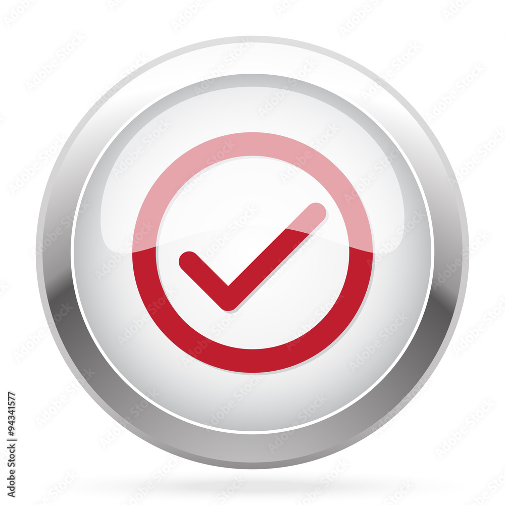 Red Confirm icon on chrome web button