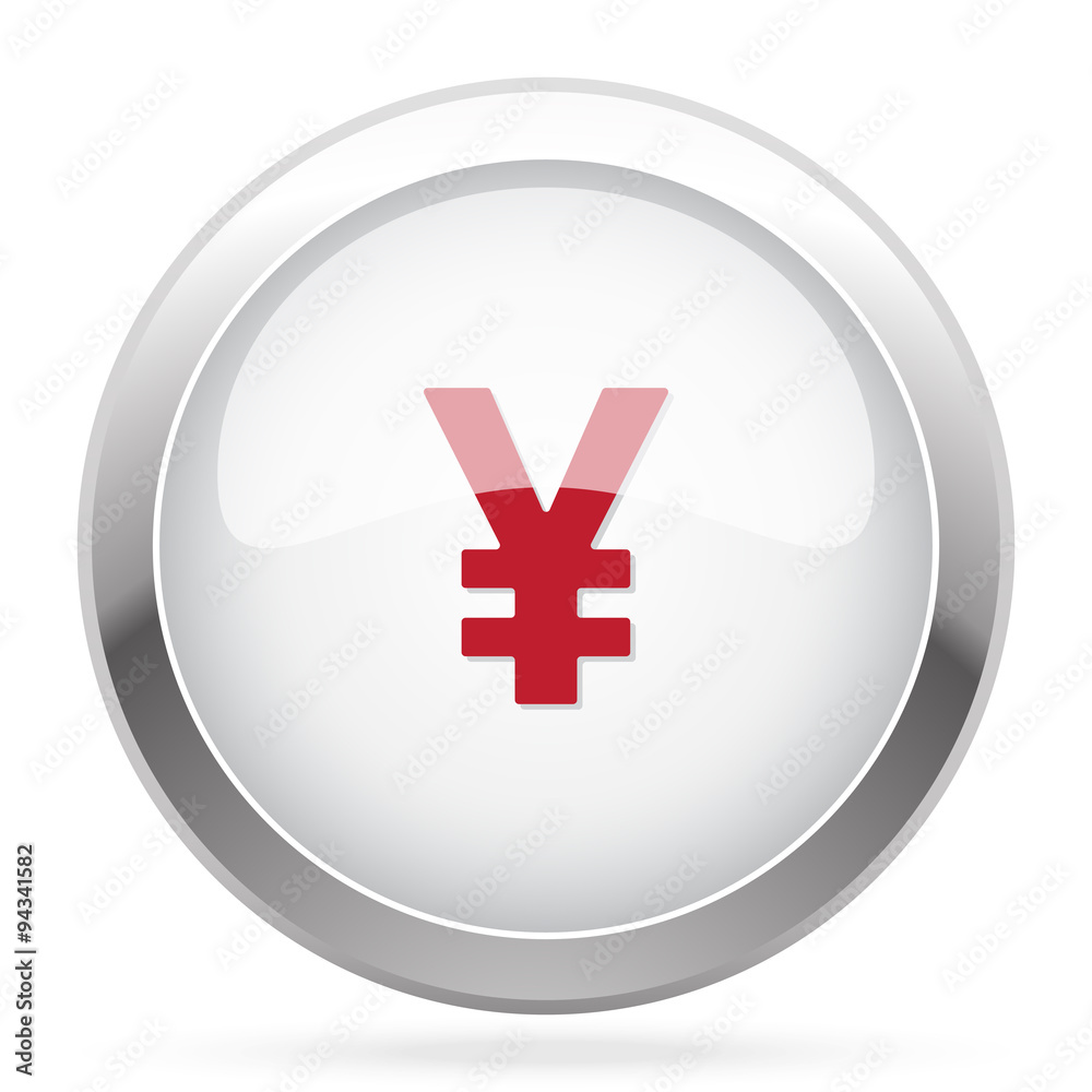 Red Yen icon on chrome web button