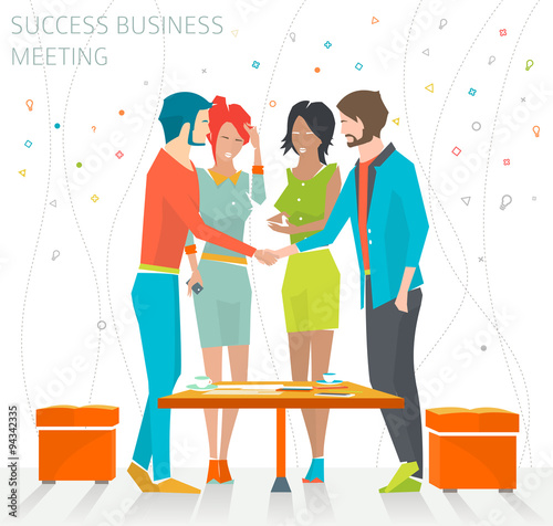 Concept of success business meeting / handshake / good deal /  vector illustration
