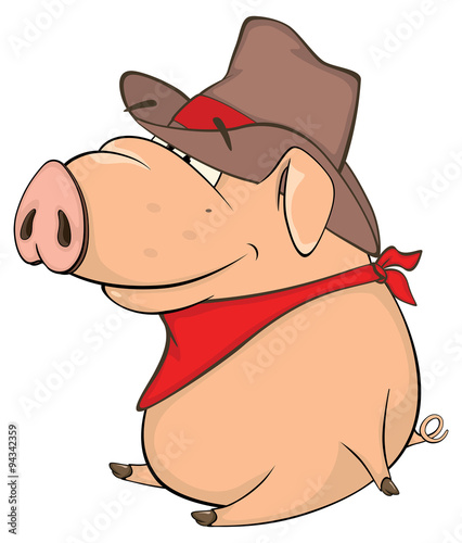 A cute pig farm animal cartoon 