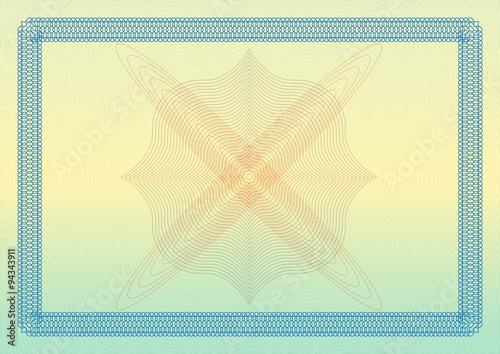 Certificate, diploma or voucher template with ornamental border.