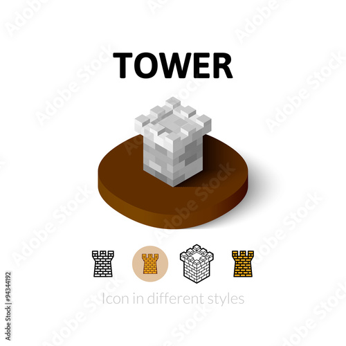 Tower icon in different style