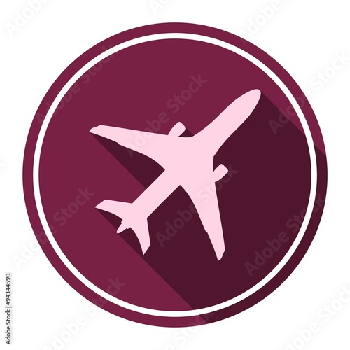 Plane icon with long shadow