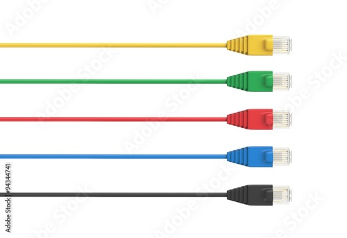 Netzwerkkabel Stecker in Farbe photo