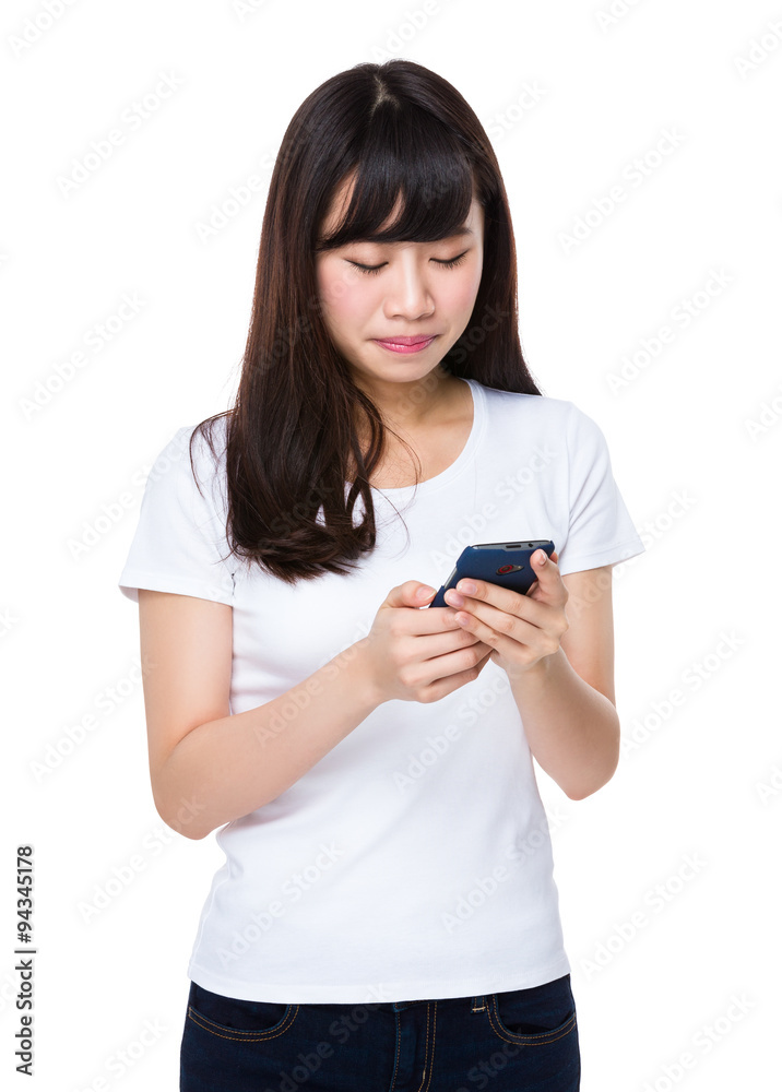 Young woman use of the cellphone Young woman use of the cellphone