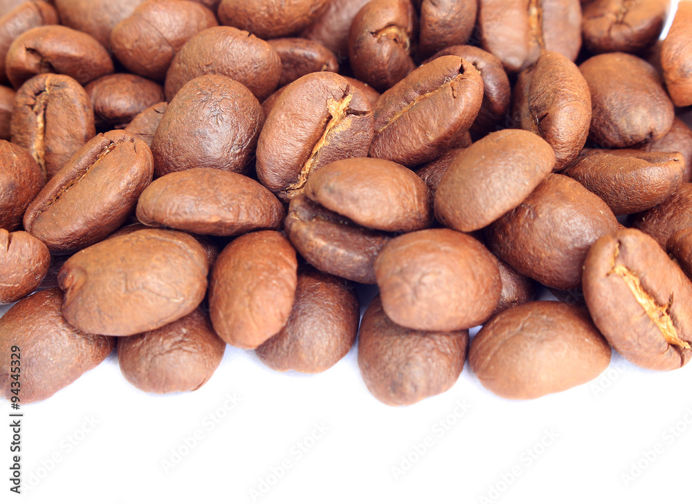 stripe of coffee beans isolated on white stripe of coffee beans isolated on white