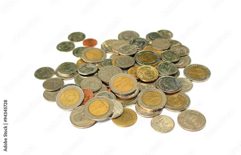 Thai coins on isolated background Thai coins on isolated background