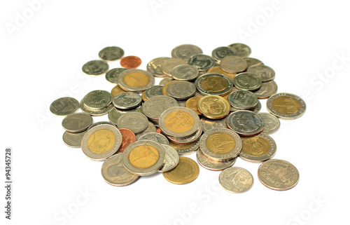 Thai coins on isolated background
