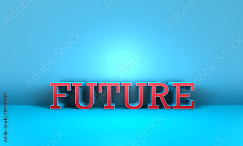 Modernes 3D Wort Business Future im dreidimensionalen Raum Typografisch photo